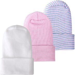 Newborn Baby Girl Hats Soft No Scratch Cotton Toddler Infant Beanie Caps Newborn Hospital Hat for Boy Girl 0-6 Months