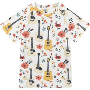 Kids Bathing Suits Girls Short Sleeve Rash Guard Girls