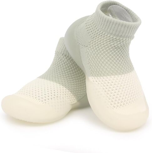 Baby Girls Boys First Walking Shoes Non Slip Soft Sole Sneakers Toddler Infant Sock Soil in Kuwait