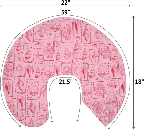 Pink Seashells Baby Nursing Pillow Covers for Boy Girl Boho Beach Conch Nursery Feeding Pillowcase for Breastfeeding Pillows Pastel Summer Coastal Soft Stretchy Removable Cover for Newborn Infant in Saudi Arabia