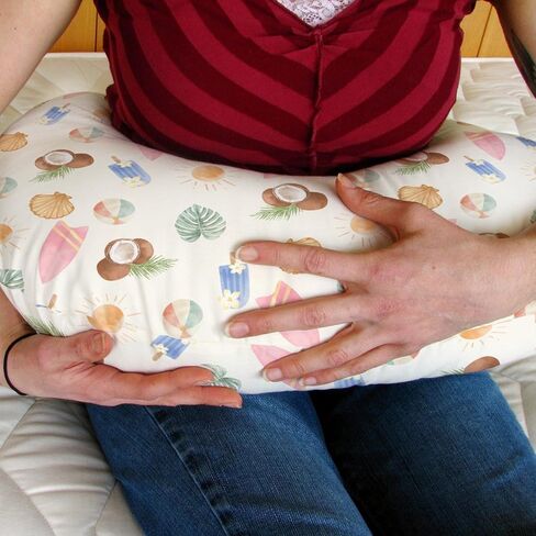 Neutral Summer Beach Nursing Pillow Covers for Boy Girl Surfboard Coconut Seashells Sun Balls Nursery Slipcover for Breastfeeding Pillows Seaside Soft Stretchy Removable Covers for Newborn Infant in Saudi Arabia