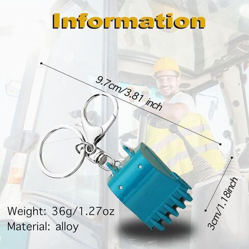 Funny Metal Excavator Bucket Keychains for Mens unique keychains Car Key Chain Birthday Gift For Men Boy Kids Backpack charms in Kuwait