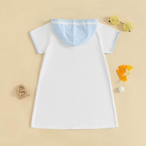 طفل طفل فتيات الفتيات تيري تسبح تغطية لأكمام قصيرة من السوستة مقنعين بدلة الاستحمام in Kuwait