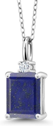 Gem Stone King 925 Sterling Silver Purple Amethyst Pendant Necklace For Women (2.53 Cttw, Gemstone Birthstone, Emerald Cut 9X7MM, with 18 Inch Chain) in Saudi Arabia
