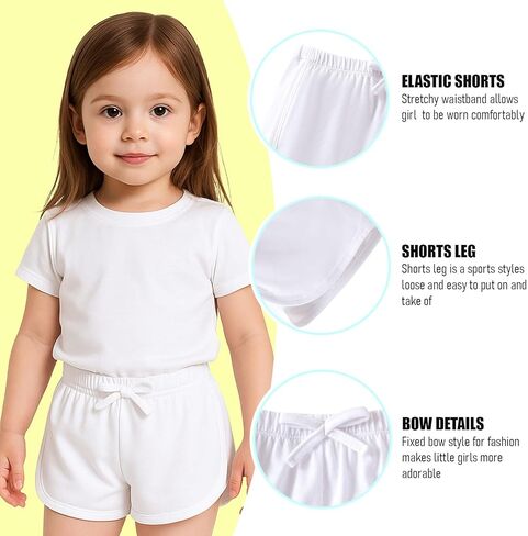 SOBOWO Toddler Girl Shorts 3 Pack Girls Athletic Shorts Solid Soccer Running Active Sport Bike Summer Drawstring Pants 18M-6Y in Kuwait