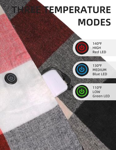 Heated Scarf for Women Rechargeable Include Upgraded Lightweight Battery, with 3 Temperature Levels, Electric Heated Neck Winter Scarf for Cold Weather - Classic Large Tartan in Kuwait