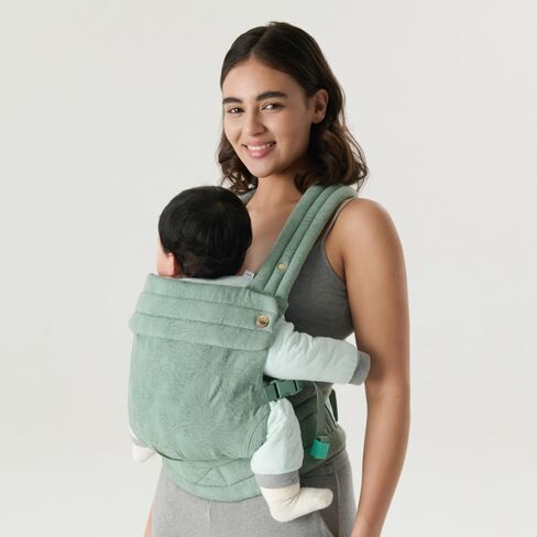 Nest Blanche Baby Carrier - مزيج من الكتان القطني الناعم مع تصميم Magnolia Jacquard ، قابل للتعديل ومريح للموليد والأطفال الصغار (Teal) in Kuwait