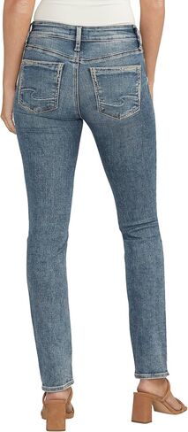 Silver Jeans Co. Women's Suki Mid Rise Curvy Fit Straight Leg Jeans, Med Wash EAE283, 28W x 31L in Saudi Arabia