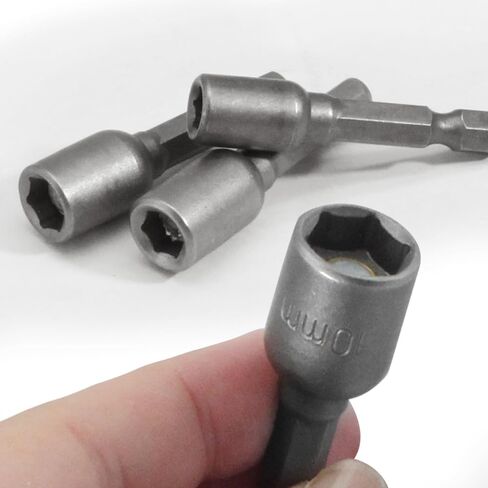 2 Pcs 1/4" Hex Shank 10mm Magnetic Nut Driver Bit - Quick-Change Nut Driver Bit for Power Drill Impact Drivers - 1.89" Length in Saudi Arabia