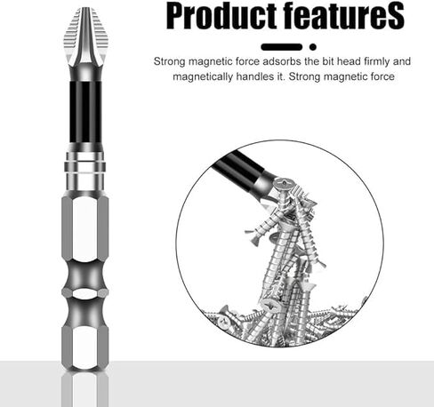 High Magnetic Screwdriver Drill Bit Set, 2025 New Magnetic Screwdriver Bits, Universal Anti Slip Magnetic Electric Screwdriver Set Suitable for Home Decoration, Car Repair (12PCS) in Saudi Arabia