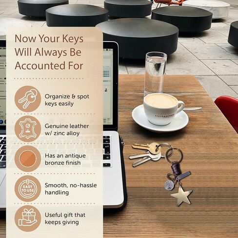 AuPra Music KeyChain Gifts Women & Men Leather KeyRings Home Car Door Keys Holder Girl &Boy Musical Present in Kuwait