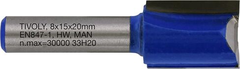 1 Straight Router Bit Ø 15mm - Carbide Blade Diamond Sharpened - 5/16" - 8mm Shank in Kuwait