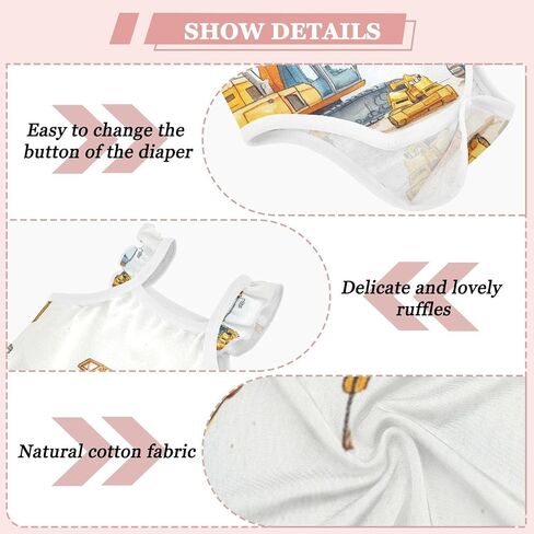 Baby Summer Cotton Bodysuits Soft Baby Sleeveless Undershirts 3M Construction Vehicles in Kuwait