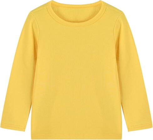 ACSUSS Kids Girls Long Sleeve Solid Color T-Shirt for Boys Cotton Tees Basic Undershirts Base Layer Tops in Saudi Arabia