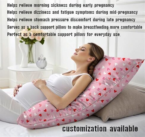 وسائد الحمل Maizi للنوم المخصص تصميم كامل الجسم وسادة محيط 34 × 34 بوصات وسادة مربعة شملت آلة إغلاق المظروف قابلة للغسل الدعم نوم الدعم هدية الحمل جنون in Kuwait