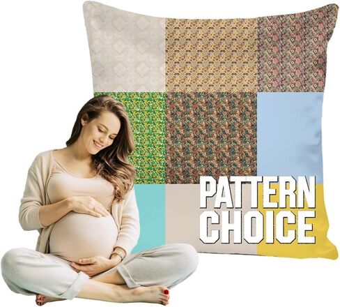 وسائد الحمل Maizi للنوم المخصص تصميم كامل الجسم وسادة محيط 34 × 34 بوصات وسادة مربعة شملت آلة إغلاق المظروف قابلة للغسل الدعم نوم الدعم هدية الحمل جنون in Kuwait