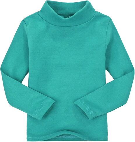Little Girl Boys Solid Turtleneck T-Shirt Toddler Basic Undershirts Kid Cotton Long Sleeve Pullover Blouse Top Tee in Kuwait