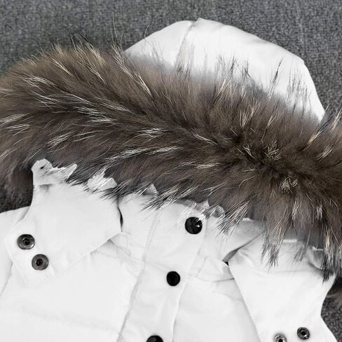 1-6 Years Toddler Baby Girls Jacket Winter Warm Fur Hooded Coat Removable Hood Puffer Jacket Snowsuit Outerwear Coat in Saudi Arabia