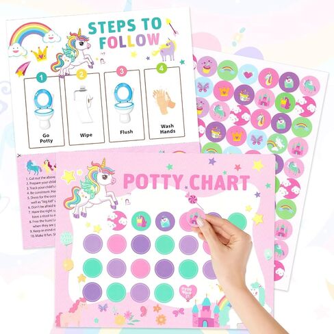 Threetols 10pcs Potty Training Stickers Chart, Cute Mermaid Theme Toilet Training Reward Chart Potty Reward Chart for Toilet Success in Saudi Arabia