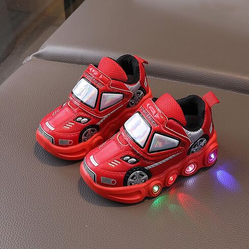 Baby Light Up Shoes Casual Cartoon Car Sneaker Kids Sports Shoes Light Up Shoes for Boys Toddler Girl Tennis Shoes in Saudi Arabia