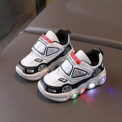Baby Light Up Shoes Casual Cartoon Car Sneaker Kids Sports Shoes Light Up Shoes for Boys Toddler Girl Tennis Shoes in Saudi Arabia