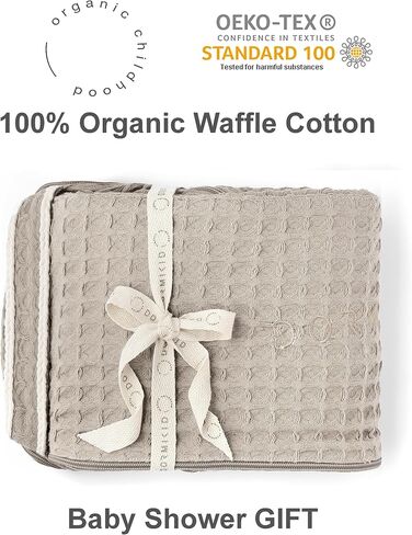 الغطاء الكبير العضوي للأرصفة • جودة القطن 100 ٪ جودة Oeko-Tex القياسية • غطاء ناعم بديل نقي مع التطريز • حجم طفل صغير • غطاء فقط • (بني بني) in Saudi Arabia