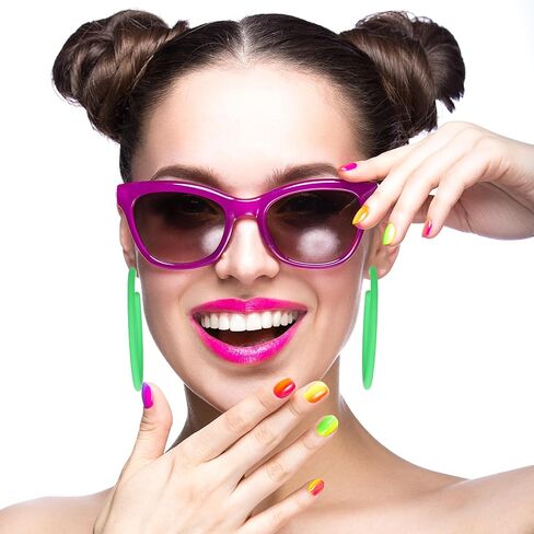 Black Hoop Earrings Retro Neon Black Earrings Acrylic Large Hoop Earrings 80s 90s Earrings for Women Colorful Big Hoop Statement Earring Candy Color Lightweight Earrings for 80s Party Accessories in Saudi Arabia