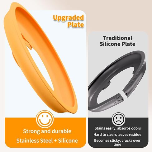Stainless Steel Toddler Plate with Suction, 9" Divided Plates with Removable Silicone Sleeves for Kids, Non Toxic & BPA Free | Non Slip | Unbreakable Baby Snack Dishes Set of 2, Green & Orange in Saudi Arabia