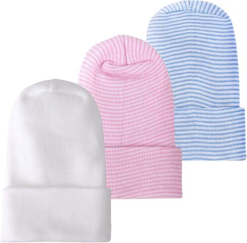 Newborn Baby Girl Hats Soft No Scratch Cotton Toddler Infant Beanie Caps Newborn Hospital Hat for Boy Girl 0-6 Months in Saudi Arabia