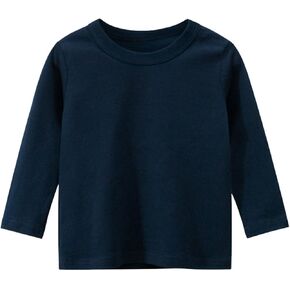 Kids Long Sleeve Shirts Toddler Baby Solid Color Basic T-Shirt Casual Tees Shirt Tops Undershirts for Girls Boys Clothes