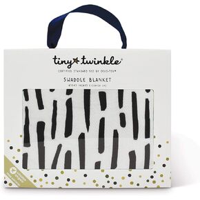 Tiny Twinkle Kaffle Swaddle Blanket - Ink Strokes - Soft and Silky Baby Blanket to wrap Newborns, Large 47 x 47 Size