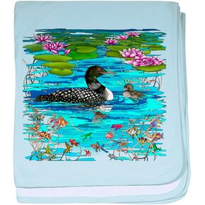 CafePress Loons with Lillies Baby Blanket, Super Soft Newborn Swaddle