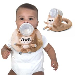 Bottle Holder for Baby - Sloth - Promotes Motor Skill Development and Independence - Soft with Secure Adjustable Velcro Closure
