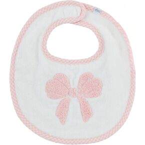 Mud Pie Children's Pink Boucle Bow Bib; One Size Fits Most