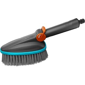 Gardena Cleansystem Hand-Held Brush M Soft Scrubber with Hose Connection, for Smaller, Sensitive Surfaces. Practical one-Handed Operation, with Water-Flow Regulation (18842-20)