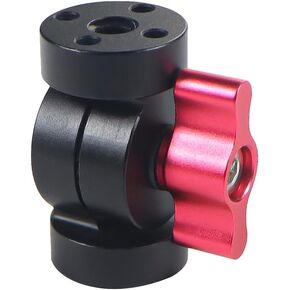 Heavy Duty Tripod Ball Head Adapter 180 Adjustable 1/4 3/8 Mount Compatible with GoPro Monitor Video Motorcycle Aluminum Camera Bracket (Type A)