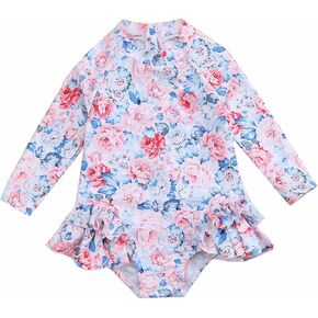Size 8 Swimming Suit for Girls Swimsuit Sun Half Zipper Bathing Suit Beach Swimwear Sunsuit Bathing Suit Toddler 5t