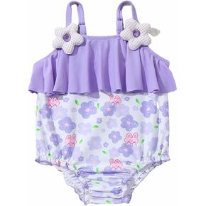 Kids Swimsuits for Girls Toddler Girl Swimsuit Floral Backless Bownot Ruffles Bathing Suit Kids Two Piece Swimsuit Girls