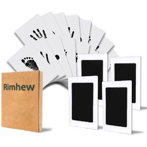 RIMHEW BABY TOPTPRINT KIT 4 Pack Ink Print PAW PAW للأطفال الصغار والكلب من أجل اليد والبصمة 16 قطعة من الورق المقوى للأطفال حديثي الولادة