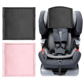 Silk Head Carseat Cover for Baby: Sprouterie Satin Car Seat Head Cover for Babies Headrest Protector for Girls Infant Sleeping Hair Protection 2pcs Pink and Black