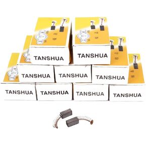 IIVVERR 10 Pairs 12x6x5mm Carbon Brushes Power Tool for Electric Hammer Drill Motor (10 Pares de 12x6x5mm Cepillos de carbón Herramienta eléctrica para martillo eléctrico de perforación del motor