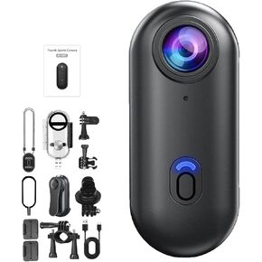 Gosnap - Go Snap Camera, Wearable Mini Gosnap Body Camera with 360° Rotation Spring Clip, Magnetic Clip, and Quick-Mount Accessories, for Cycling, Travel, Outdoor Adventures (Blcak,1080P)