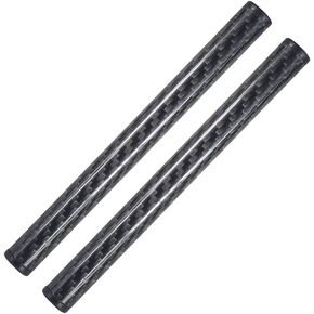BGNing Carbon Fiber Rods, Carbon Fiber Tube Rod, with Aluminum 15mm Telephoto Lens Support Mount Bracket for Dia 15mm Rod Rail System Follow Focus Camera Cage Stand Holder Kit (2Pcs 40cm)