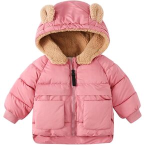 Winter Coats for Kids Boys Girls Light Puffer Padded Jacket Bear Hood Baby Outerwear 1~6T Warm Outerwear