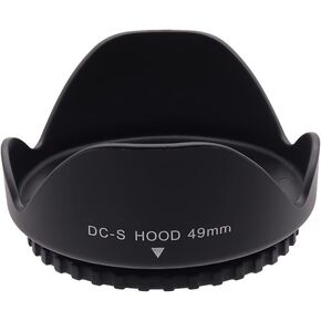 49mm Flower Plastic Lens Hood, Screw-on Lens Hood, Fits All 49mm Brand Cameras.