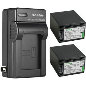 Kastar 2-Pack NP-FH100 Battery and AC Wall Charger Replacement for Sony HDR-HC9, HDR-HC96, HDR-SR10, HDR-SR100, HDR-SR11, HDR-SR12, HDR-SR200, HDR-SR220, HDR-SR30, HDR-SR300, HDR-SR40 Camcorder