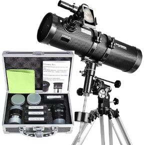 SOLOMARK Telescope 130650EQ, Telescopes for Adults and 1.25inch Telescope Accessory Set with Carry Case