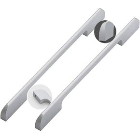 Wardrobe Door Handles,Aluminum Alloy Bathroom Modern Bedroom Knobs knockers Drawer Handles Dresser Pulls Kitchen Hardware,Silver,2 Pack(Hole Distance 192mm)