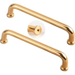 Wardrobe Door Handles,2pcs Bright Gold Cabinet Bow Pulls Aluminum Alloy Dresser Knobs Bathroom Handles Chest of Drawers knobble Door Levers(Hole Distance 416mm)
