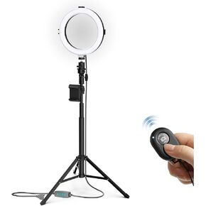 Bower 12" Studio Light USB Power Ball-Head Mount 62" Adjustable Tripod 3 Colors 10 Brightness Levels in-Line Remote (WA-SL12)